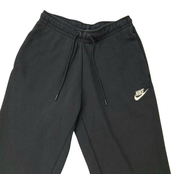 Nike Sweatpants Junior XS Black Swoosh Fleece Knit Comfy Athletic Performance - Picture 2 of 10